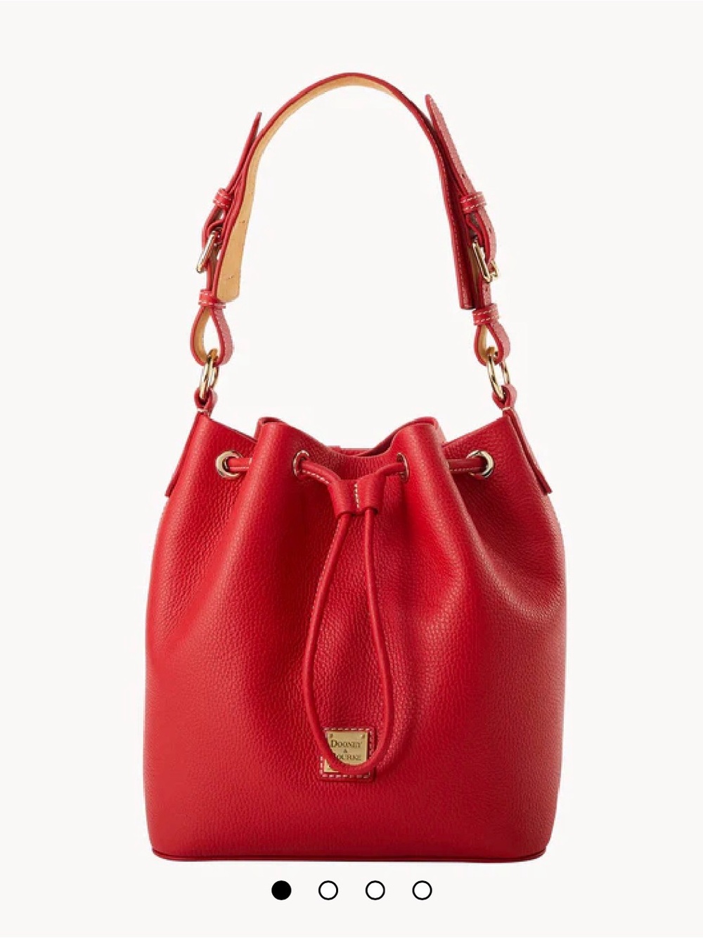 NWT Dooney & Bourke Lucca Leather Small Drawstring Hobo in Red Pebble Leather
